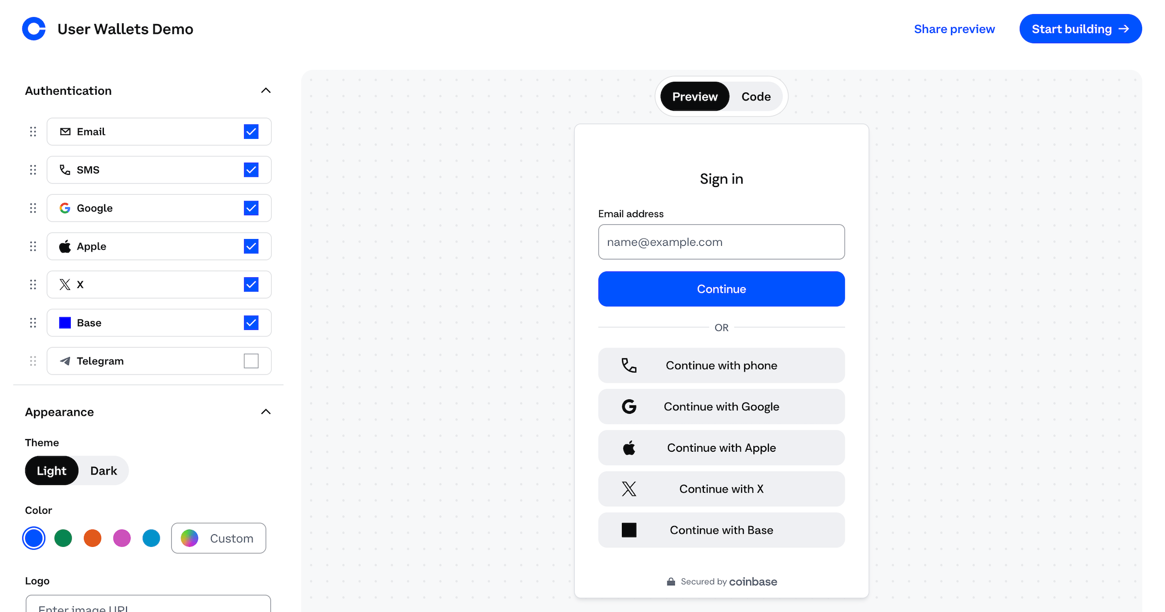CDP User Wallet Demo | Coinbase Developer Platform